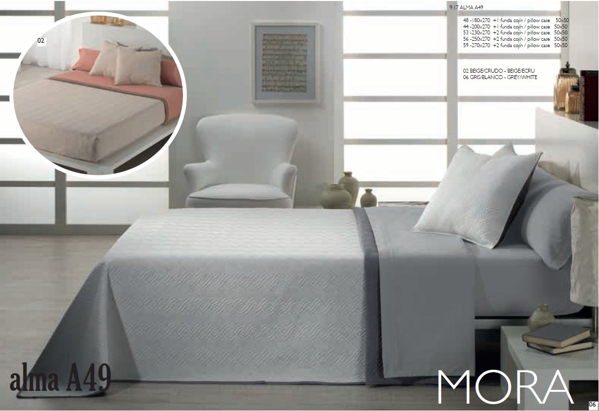 A48 Alma 230x270 + 2x 50x50 02 beige ecru béžová