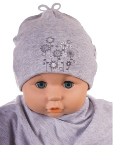 Čiapka Cr-Cz086b Kvetinka grey šedá 34 36 38 40 42