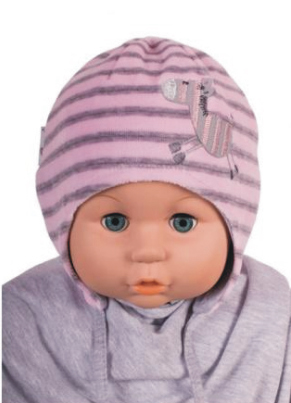 Čiapka WJ-Cz152 viazanie Zebra pink ružová 36 38 40 42 44