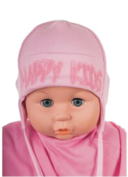 Čiapka WJ-Cz164 viazanie Happy Kids red červená 36 38 40 42 44