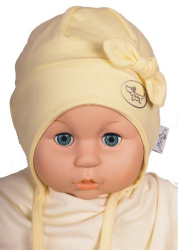 Čiapka WJ-Cz145 viazanie Mašlička yellow žltá 38 40 42 44 46