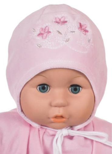 Čiapka WJ-Cz072 viazanie Kvetinky pink ružová 36 38 40 42 44