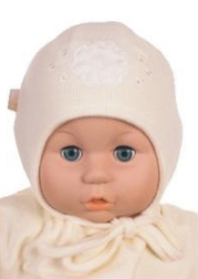 Čiapka WJ-Cz068 viazanie Kvietok ecru maslová 36 38 40 42 44