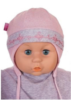 Čiapka WJ-Cz142 viazanie Výšivka pink ružová 36 38 40 42 44