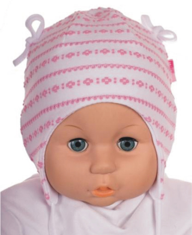 Čiapka WJ-Cz139 viazanie Mašličky pink ružová 36 38 40 42 44