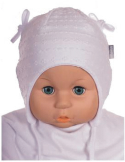 Čiapka WJ-Cz139 viazanie Mašličky white biela 36 38 40 42 44