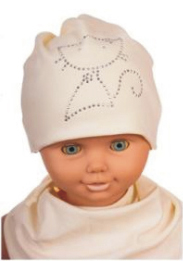 Čiapka WJ-Cz522 Mačička white biela 50 52 54