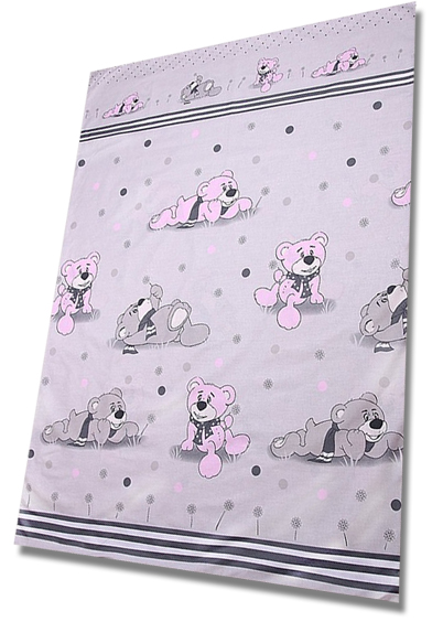 PS 1+1 100x135 40x60 BA potlač grey šeda pink ružová K macko