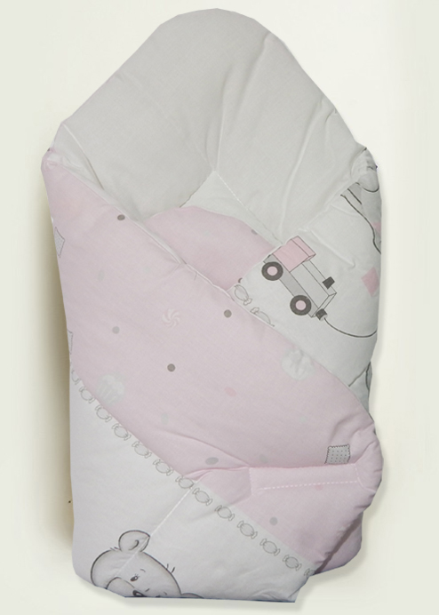 Zavinovačka hladká 80x80 potlač grey šedá ružová K macko kocky