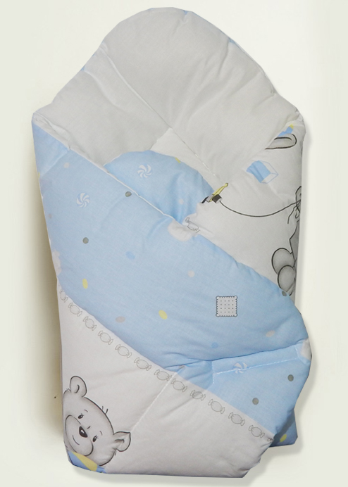 Zavinovačka hladká 80x80 potlač grey šedá modrá K macko kocky