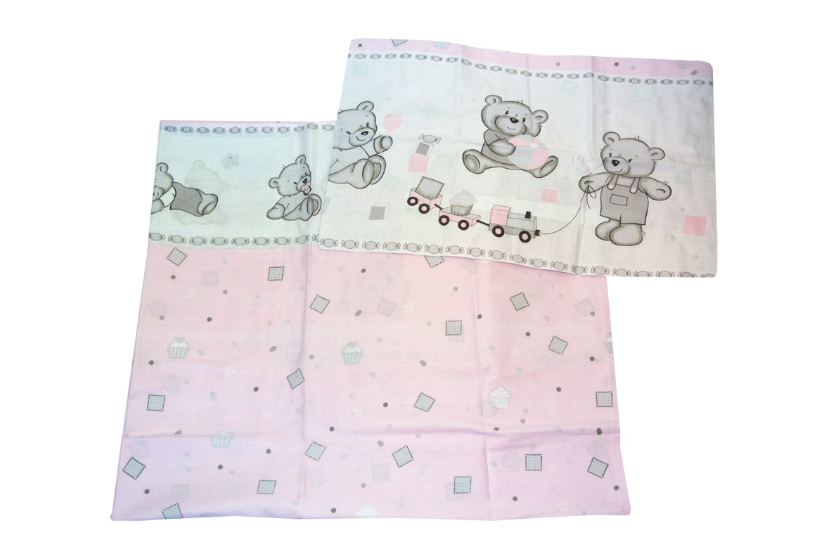 PS 1+1 90x130 40x60 BA potlač grey šedá ružová K kocky