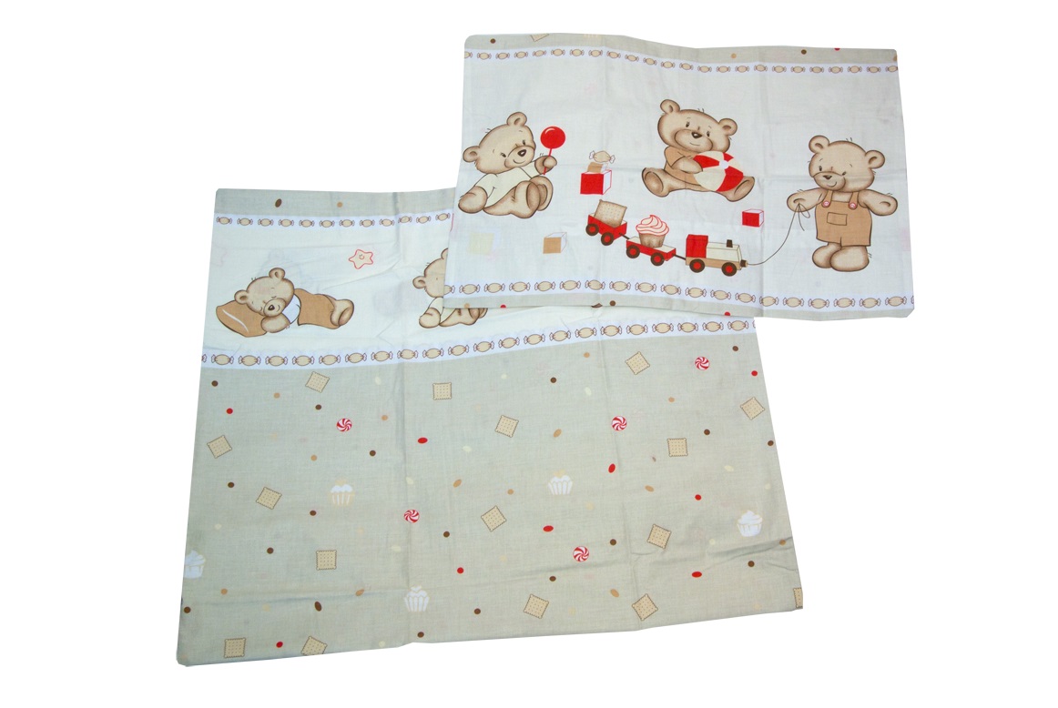 PS 1+1 90x130 40x60 BA potlač beige béžová K macko kocky