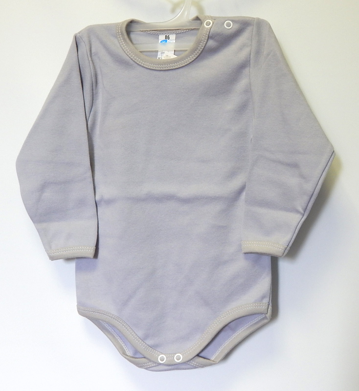 Body dlhý rukáv HX jednofarebné grey šedá 86