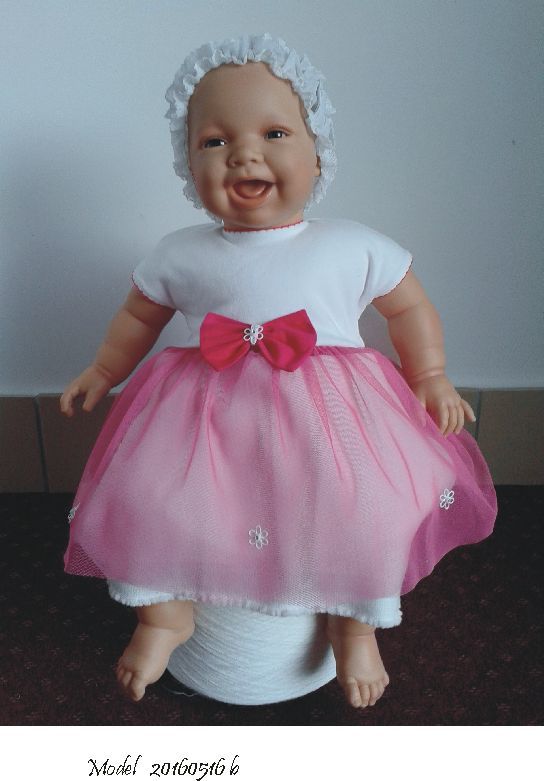 Šaty krátky rukáv RB 516b pink white bielo ružové 86