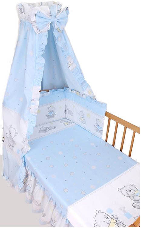 Ochranné hniezdo 180x30 BA potlač grey blue modrá K macko kocky