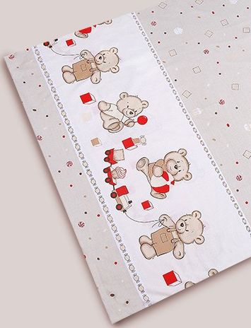 Ochranné hniezdo 180x30 BA potlač beige béžová  macko kocky