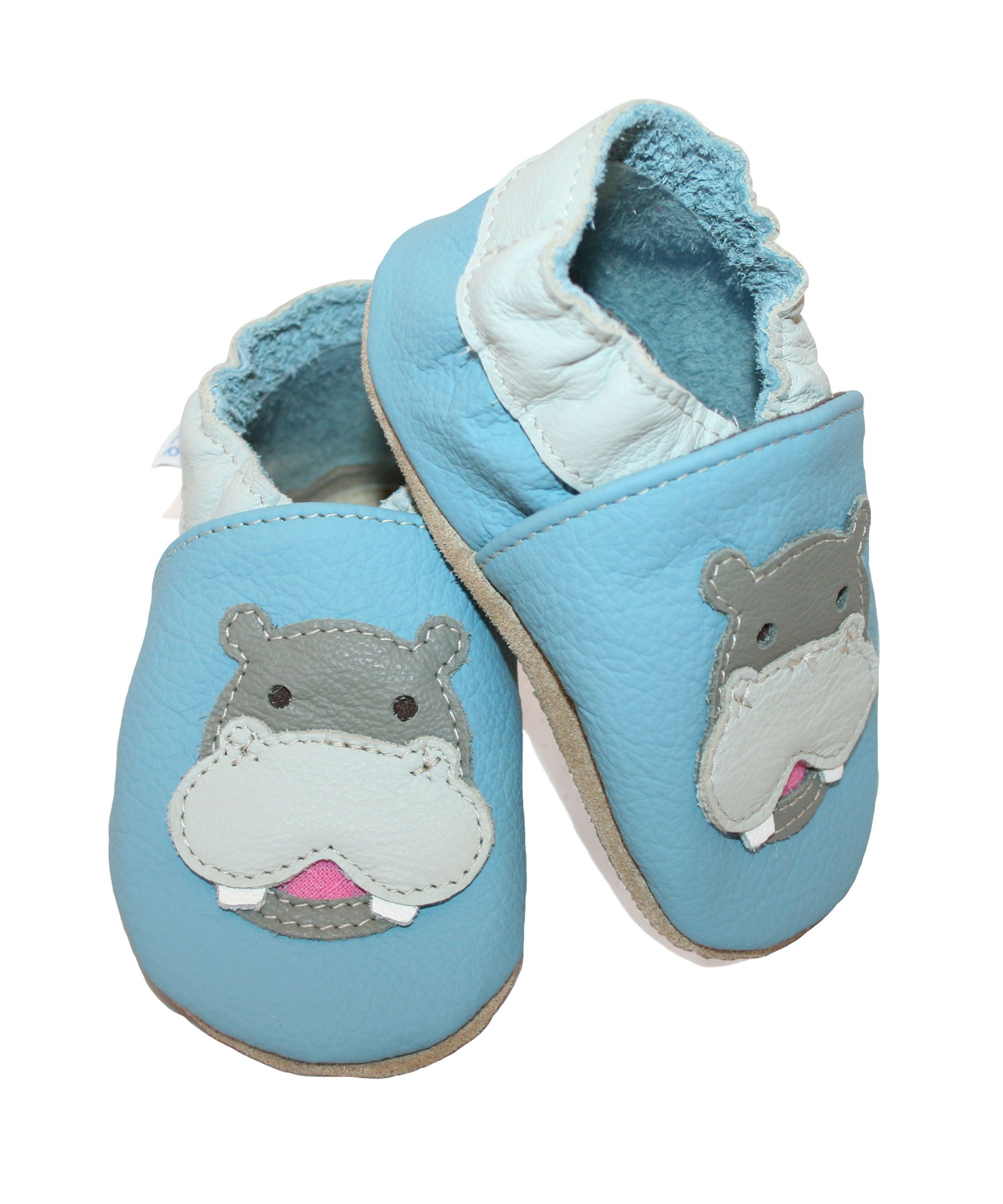 Capačky BA 082 kožené Hroch blue modrá 18/19  6-12 mes.