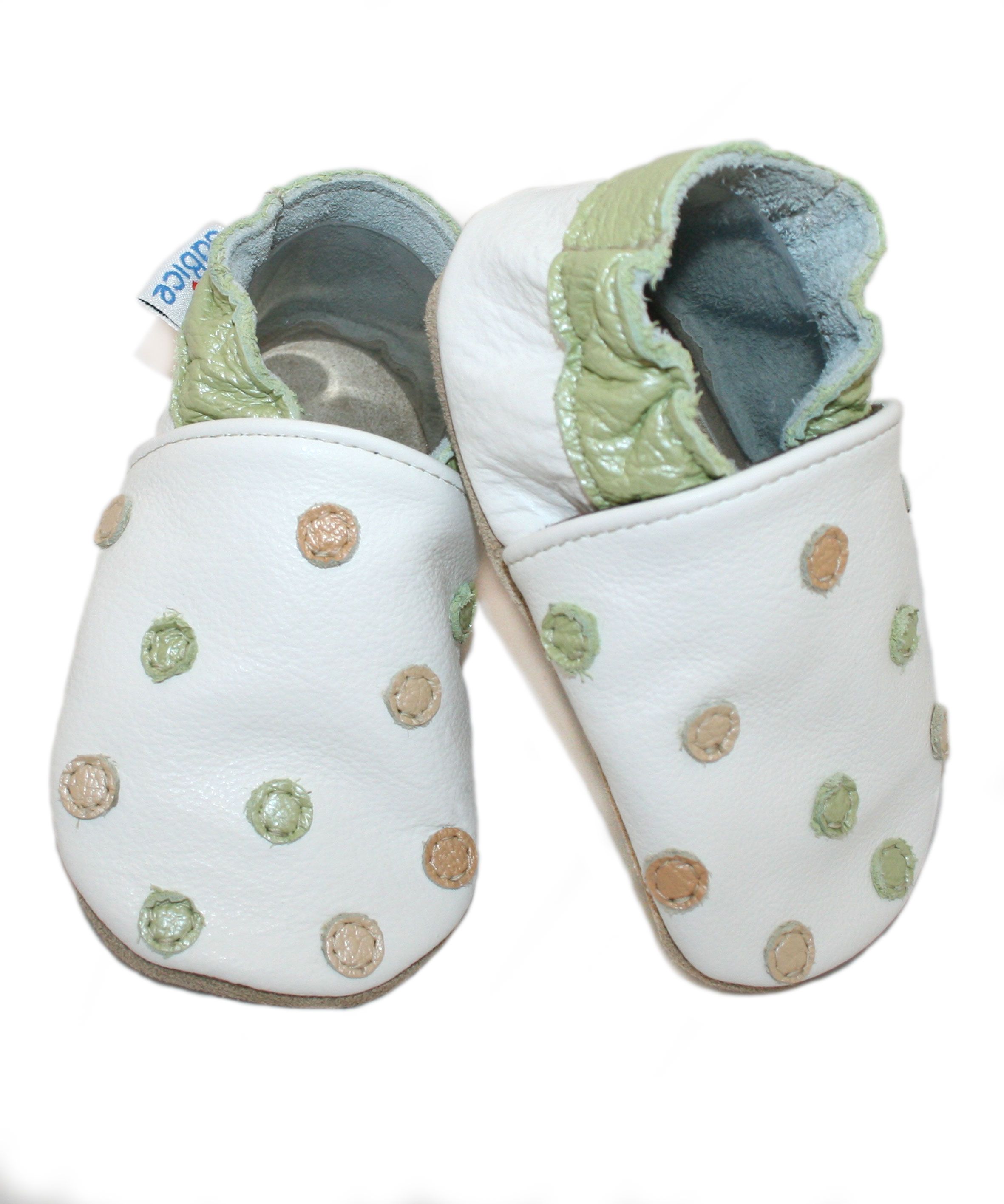 Capačky BE 008 kožené Bodky white biela 22/23 18-24 mes