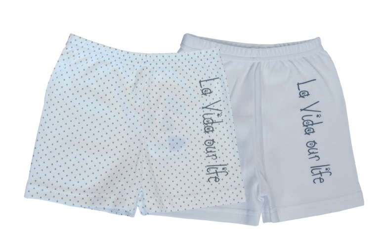 Krátke nohavice HX bavlna white biela šedá potlač 80