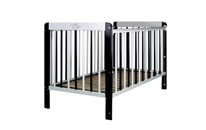 Zebra postieľka grey šedá s bielou vyberateľné tyčky