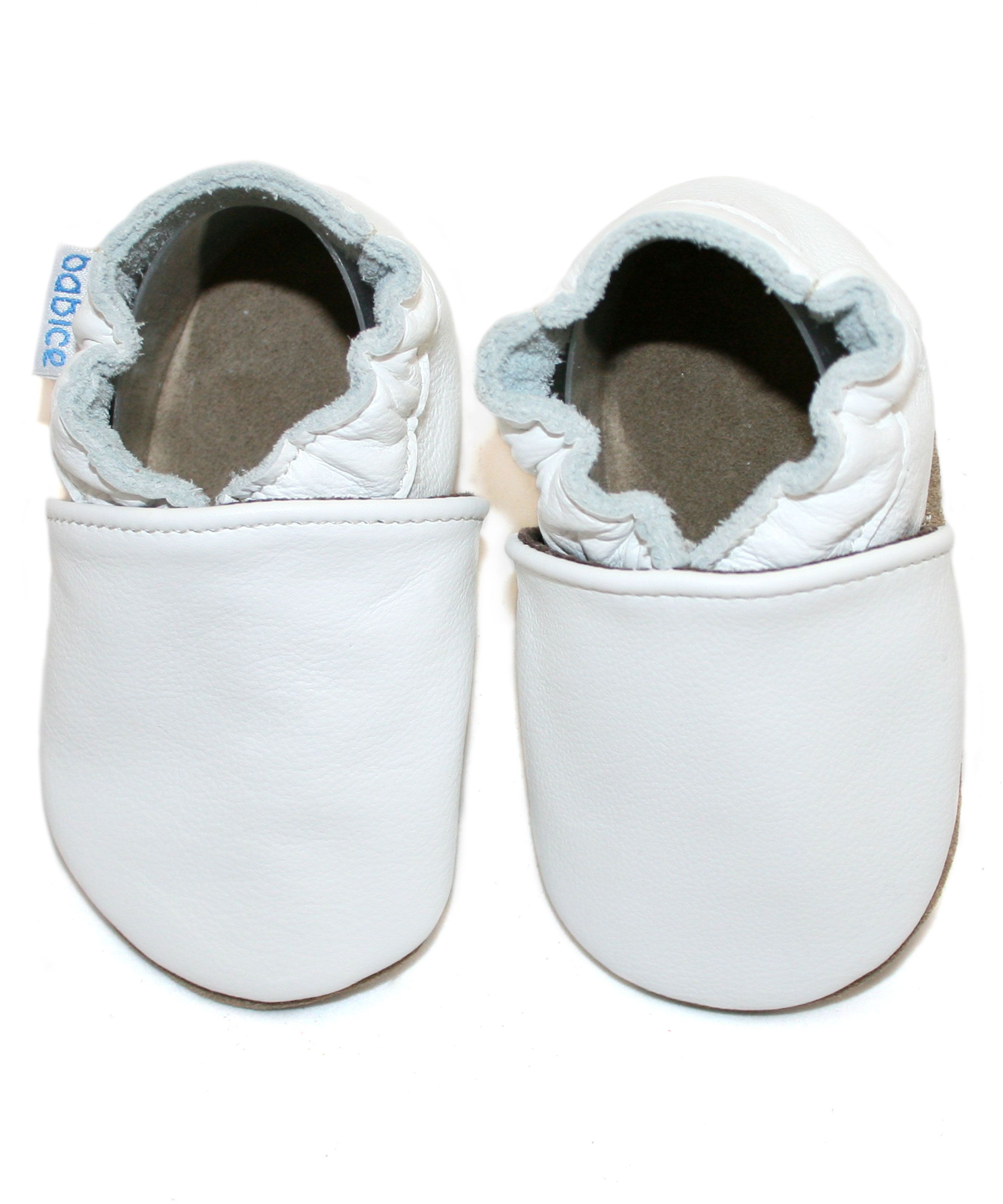 Capačky BA 001 kožené soft hladké white biela 16-17  0-6 mes