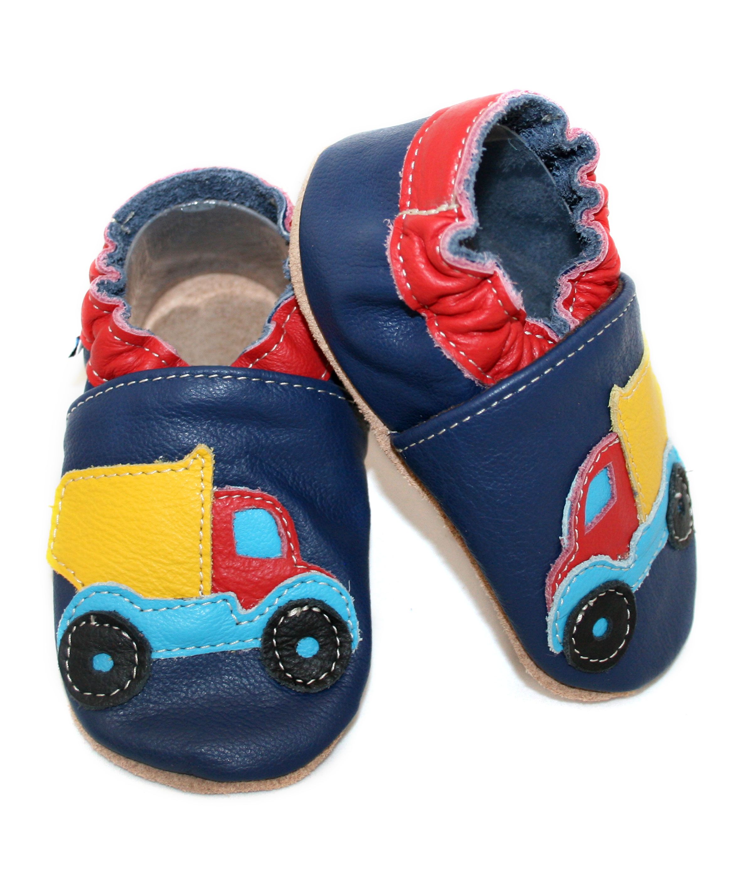 Capačky BA 020 kožené Náklaďák blue modrá 18-19 6-12 mes.