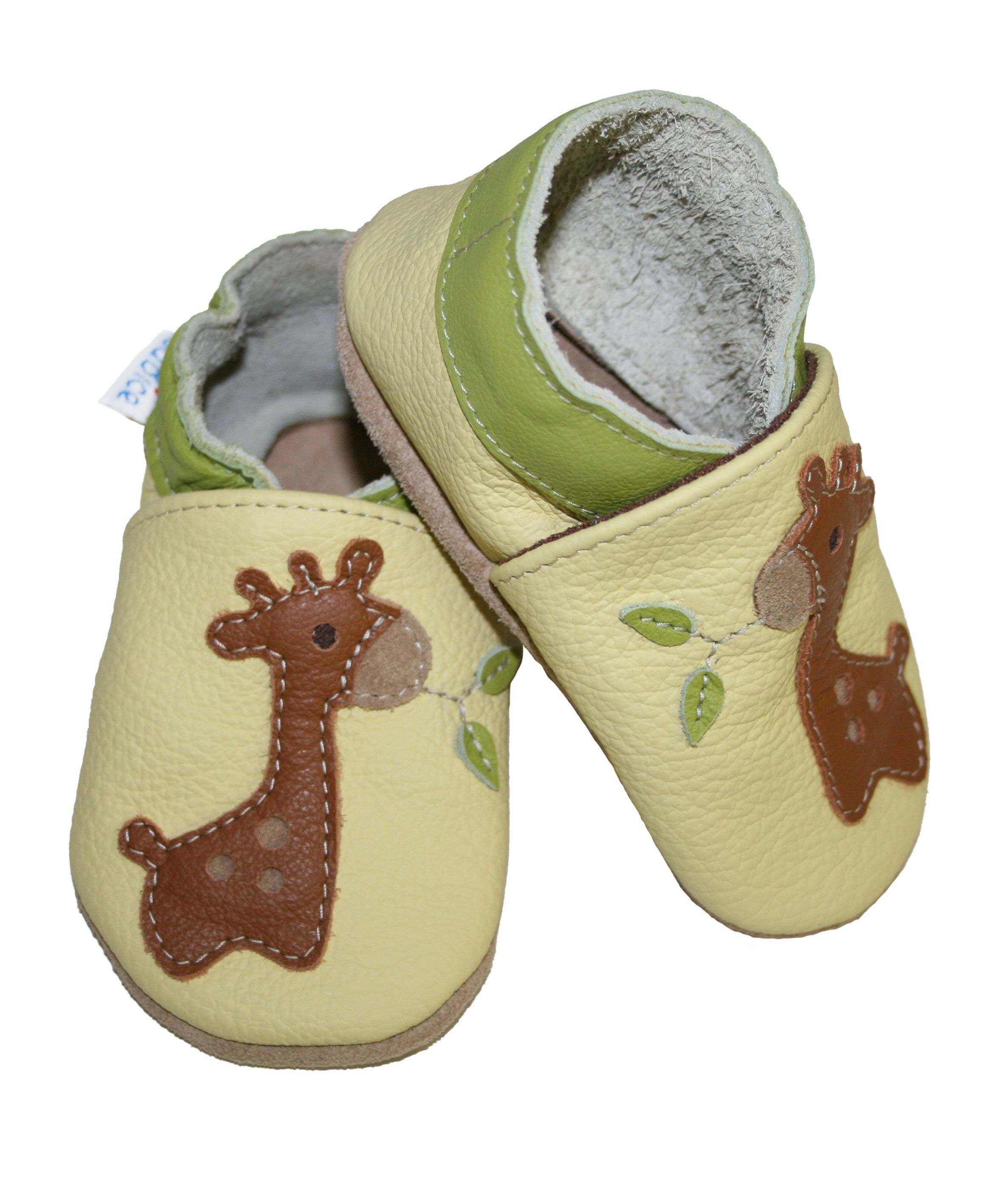 Capačky BA 086 kožené Žirafa beige béžová 16/17 0-6 mes.