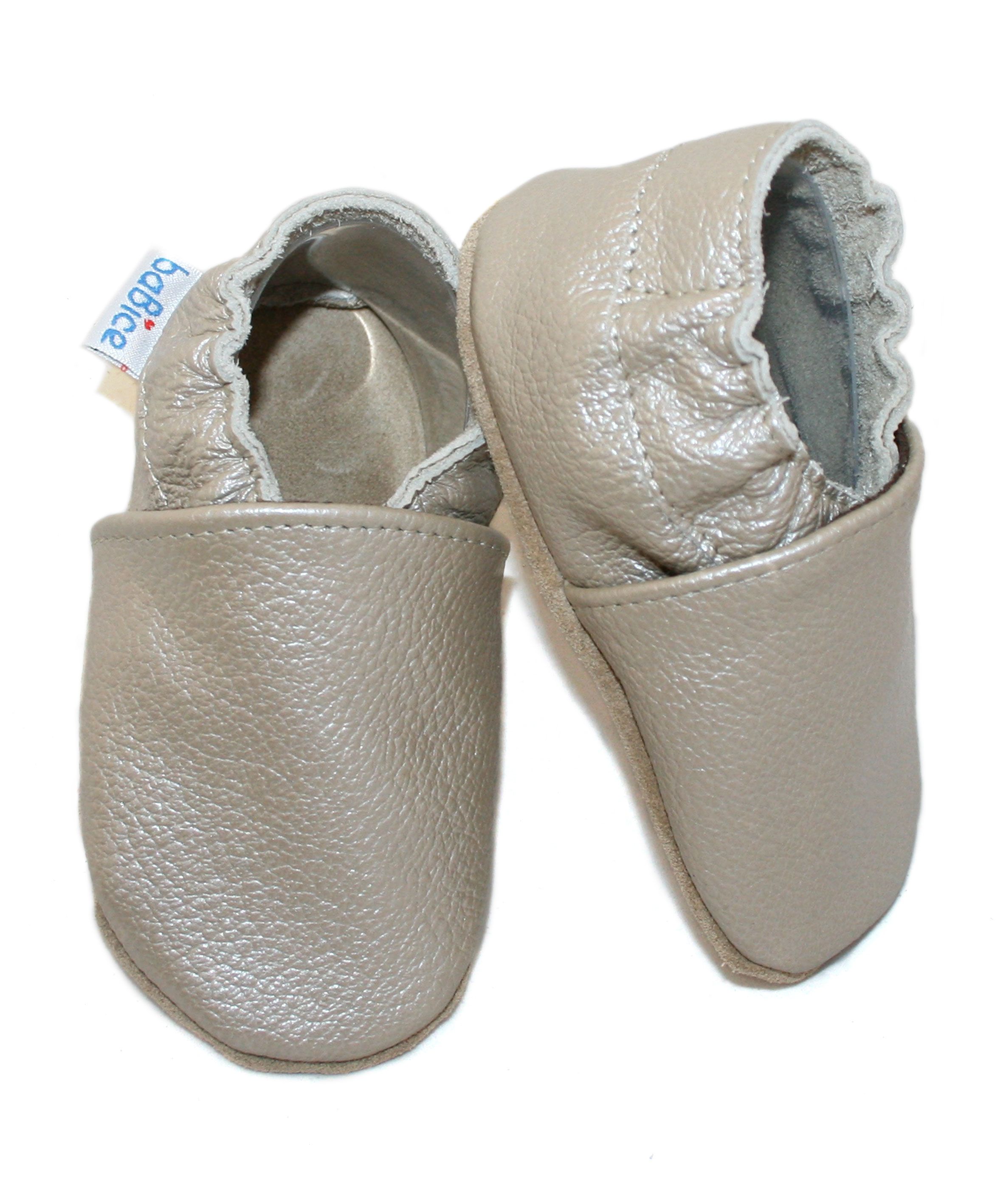 Capačky BE 019 kožené soft hladká grey šedá 16/17 0-6 mes