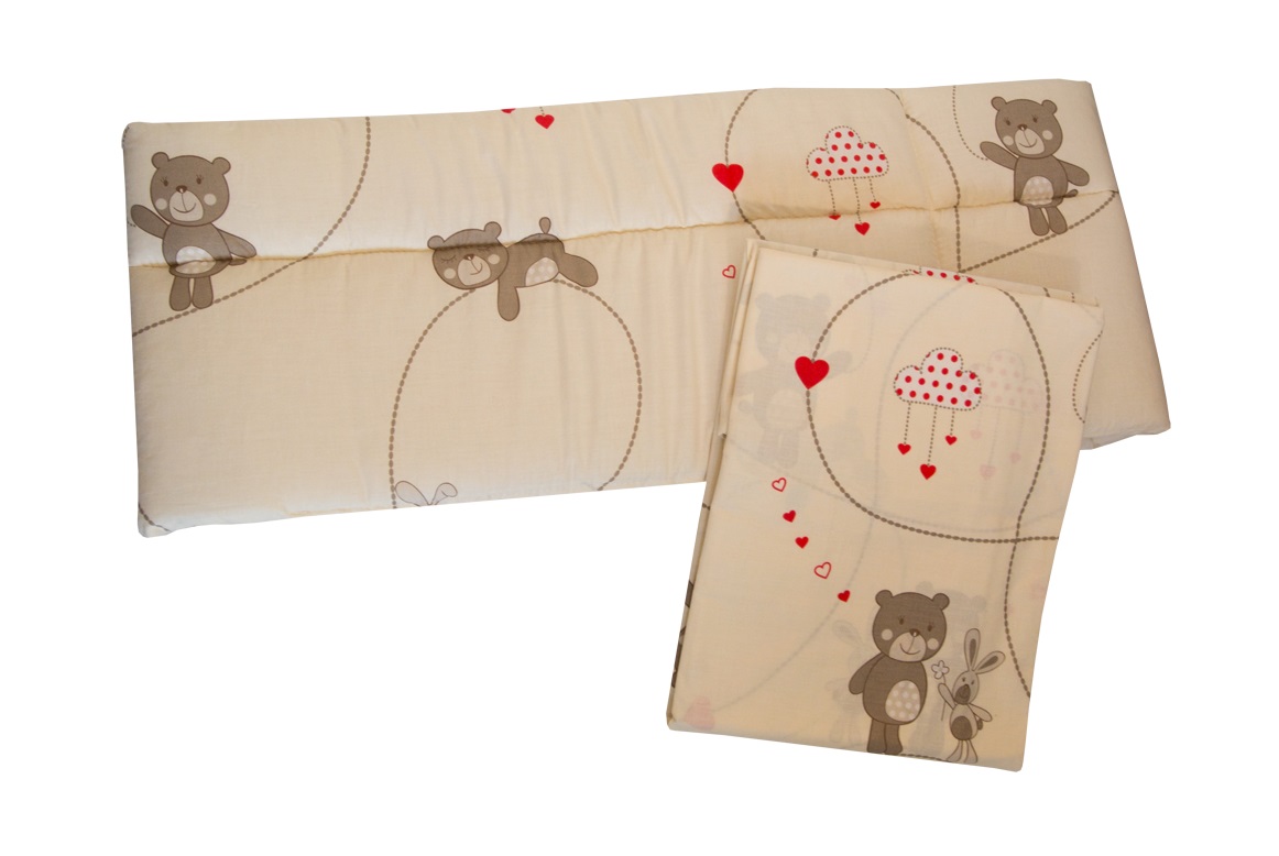 PS 3D 90x130 40x60 BA potlač beige béžová K macko srdiečko