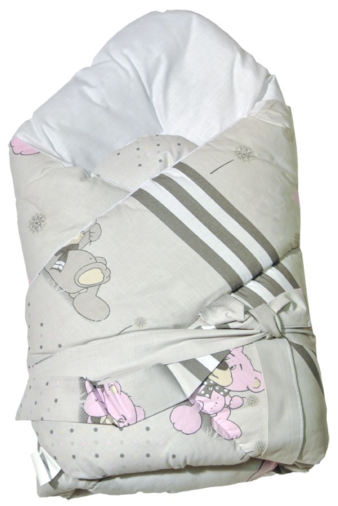 Zavinovačka hladká 80x80 potlač grey šedá pink K macko púpava