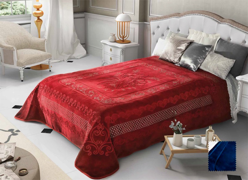 5156 220x240 41 navy blue red červená deka