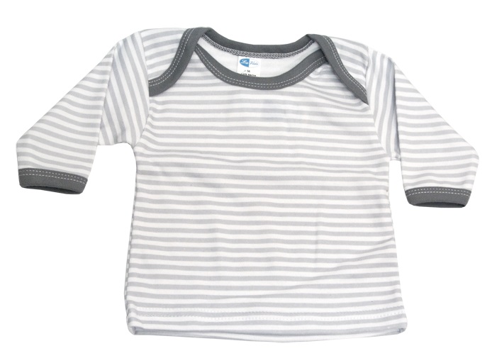 Tričko dlhý rukáv HX 001 grey šedé pásiky lemovka černo šedá 74
