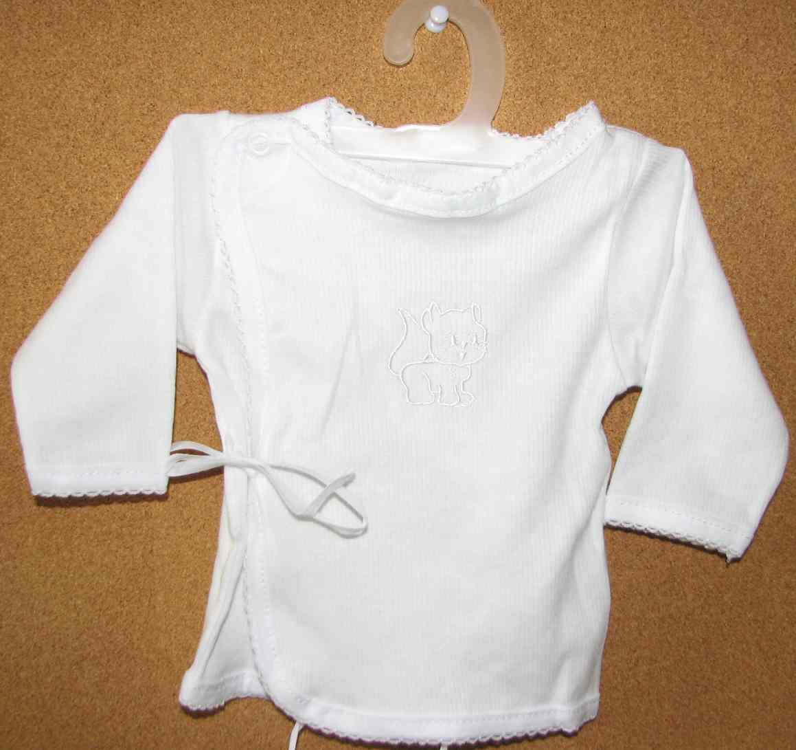 Košielka B vrúbková výšivka white biela 56