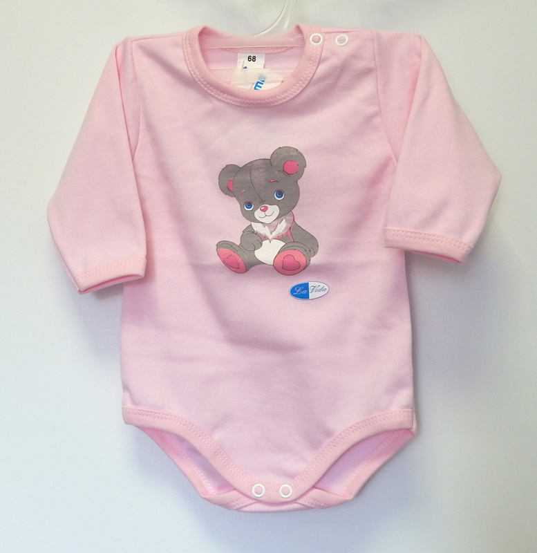 Body dlhý rukáv HX potlač pink ružová 62