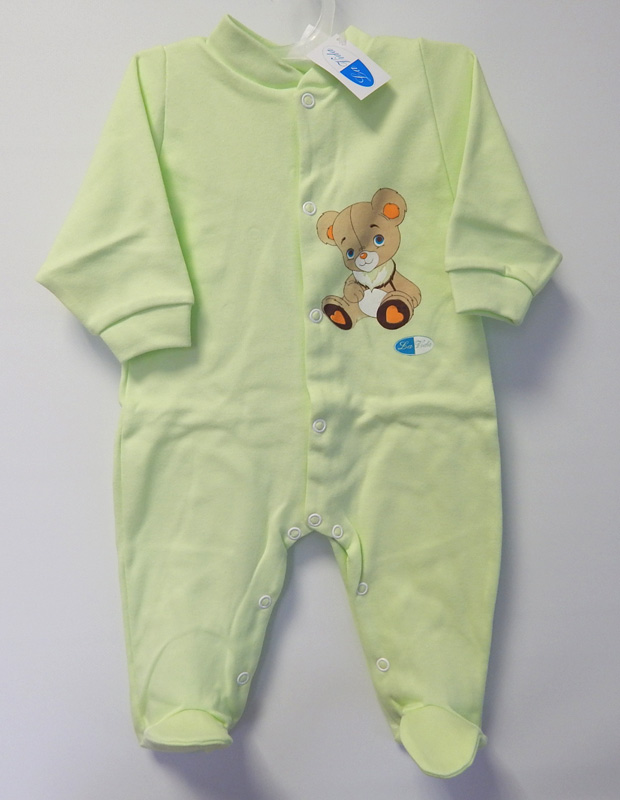 Dupačky dlhý rukáv bavlna hladká potlač green zelená 68