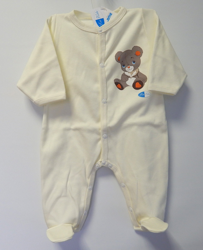 Dupačky dlhý rukáv bavlna hladká potlač beige béžová 56