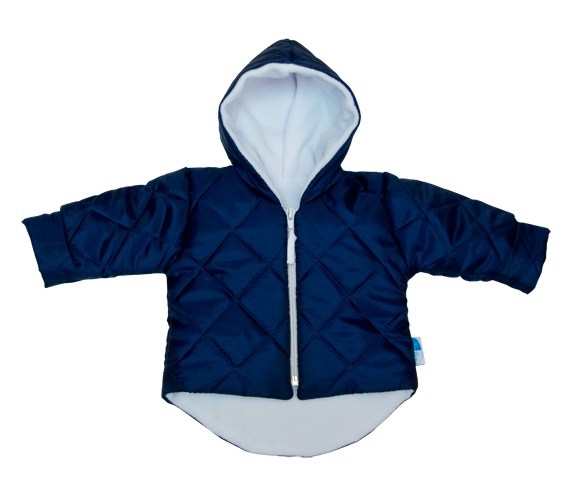 Kabát RB 853 blue modrá prešívaný s kapucňou 62