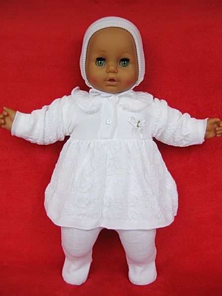 Komplet 3 dielny ND white biela šatočky nohavice čiapka Ewa 68