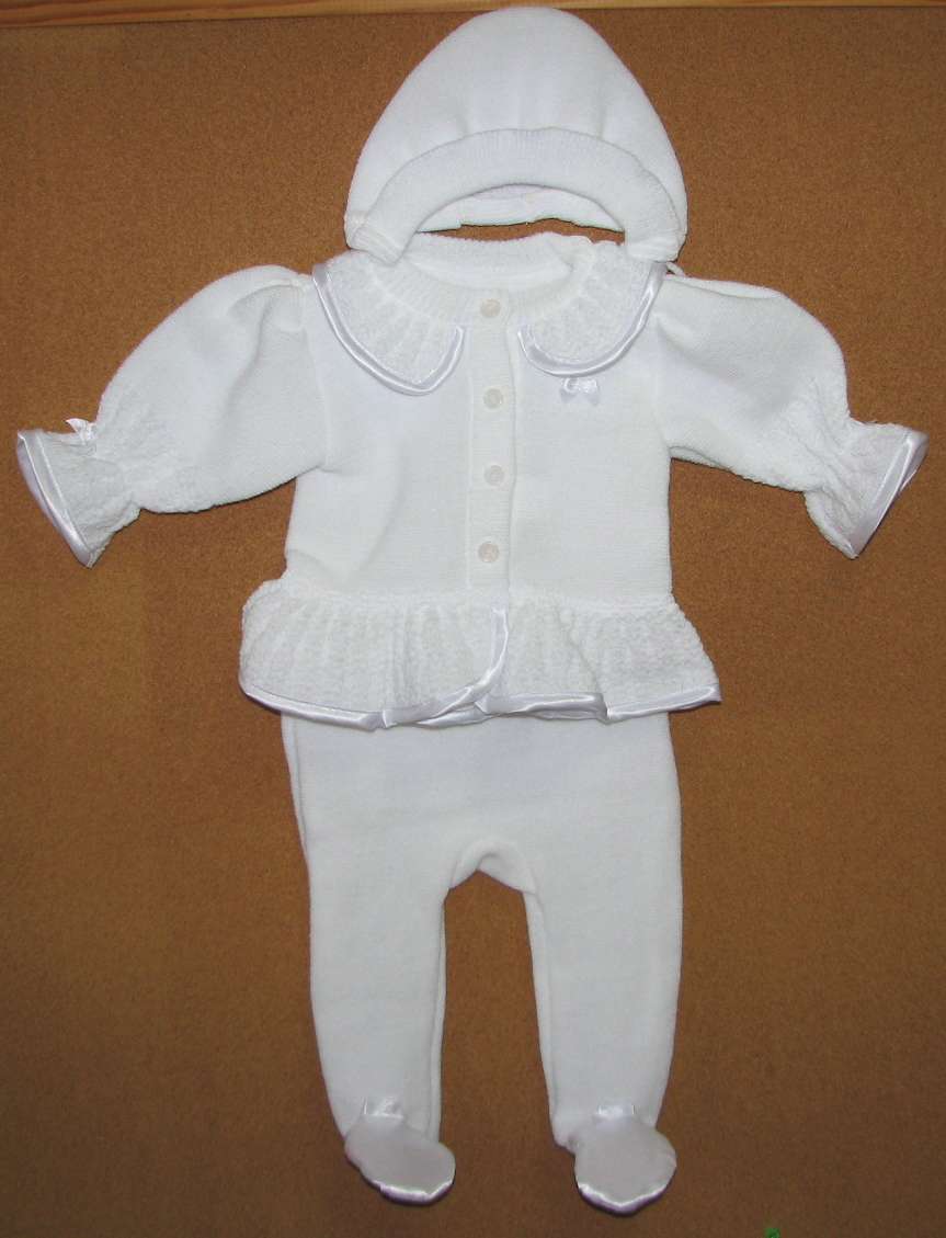 Komplet 74 svetrík nohavice čiapka white biela